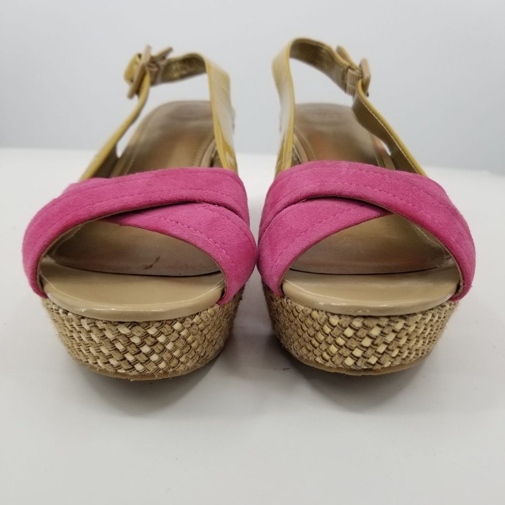 Women’s Pink and Yellow Wedge Sandals - Picture 7 of 12
